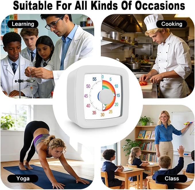 MEPHILIMIA Visual Timer Kids/Adults 60 Minutes Rainbow Countdown Timer Time - Image 6