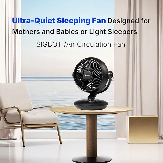 SIGBOT Fan for Bedroom with Remote, Ultra Quiet Desk Fans, with 3 Modes - Image 8