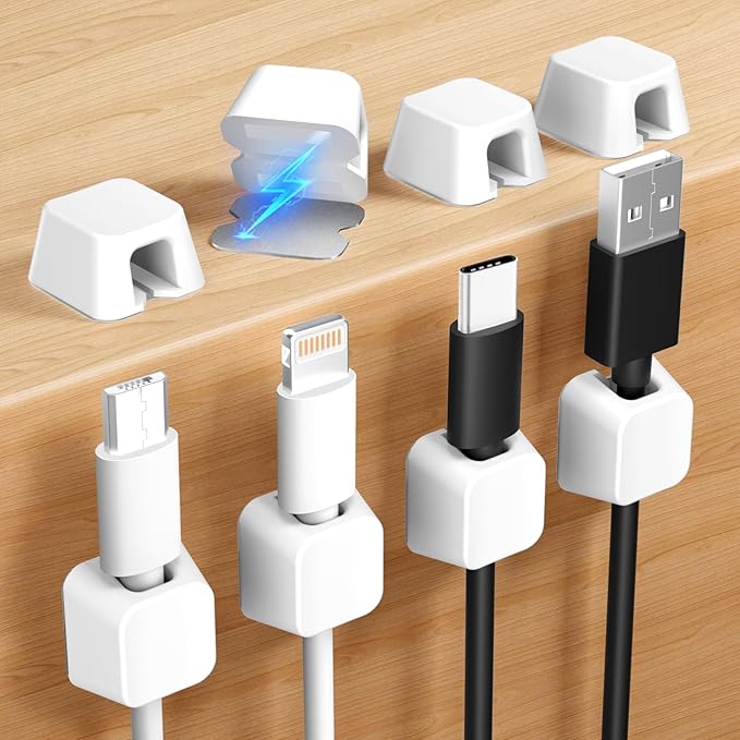 Viaky 8 Pack Magnetic Cable Clips, Large Size Under Desk Cable Management - Image 2