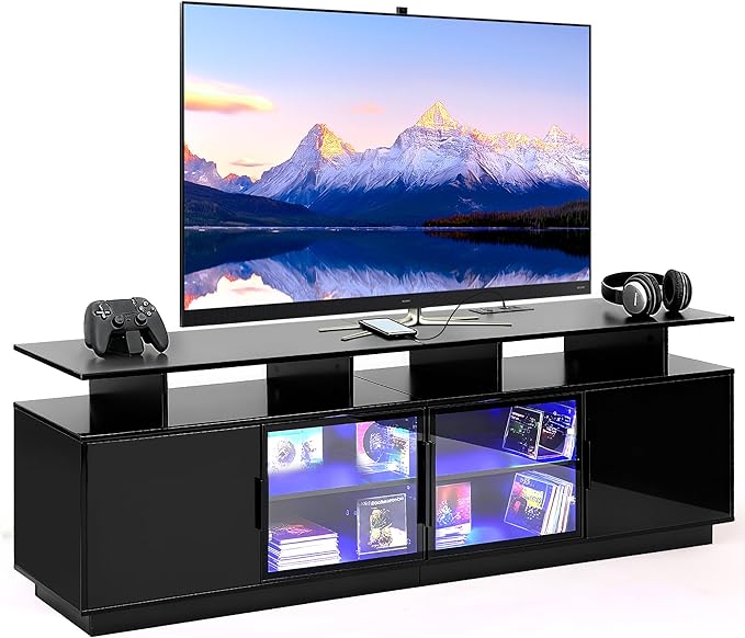 ansefe 70 Inch Black TV Stand by ansefe