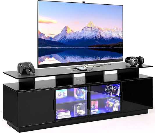 ansefe 70 Inch Black TV Stand by ansefe
