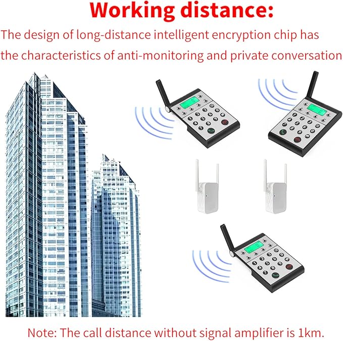 Eujgoov 1000m Distance Wireless Intercom Phone Hands Intercom System - Image 6