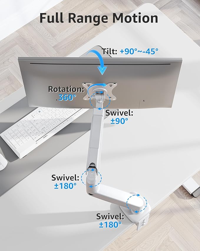 MOUNTUP Single Monitor Desk Mount Holds Screen up to 32 inch, Height Adjustable - Image 5