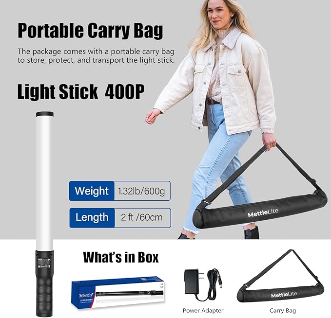 Mettlelite LS400P RGB Pixel LED Light Stick, Handheld Full Color RGBWW - Image 8