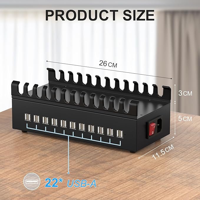 300W USB Charging Station, ALI SEA 22 Port USB Fast Charging Station - Image 7