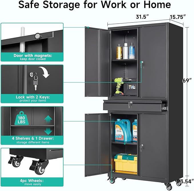 Metal Garage Storage Cabinet - Image 2