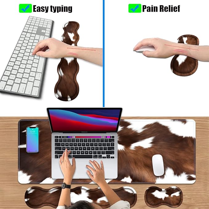4 in 1 Ergonomic Keyboard Wrist Rest & Mouse Pad Wrist Rest Set, Large XXL - Image 6
