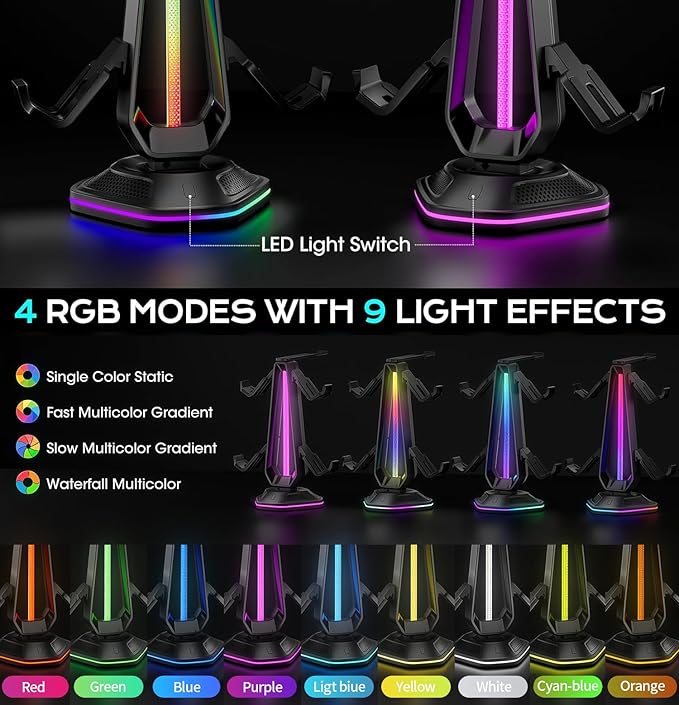 Oritikur RGB Headset Stand - Image 3