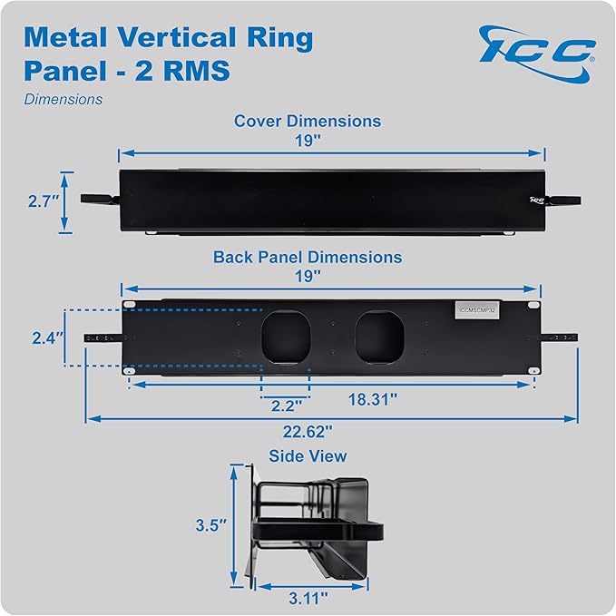 ICC 2U Ring Cable Manager Panel - Image 8