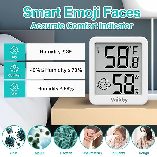 Indoor Humidity Meter Hygrometer 3Pack, Room Thermometer - Image 4