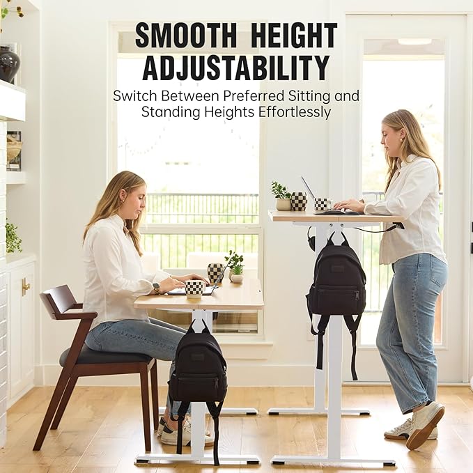 Veken 47.2 Inch Electric Standing Desk, Height Adjustable Sit Stand Up - Image 4