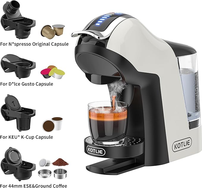 KOTLIE Single Cup Coffee Maker, 4 Temperature Settings, 7 Water Volume Levels - Image 2