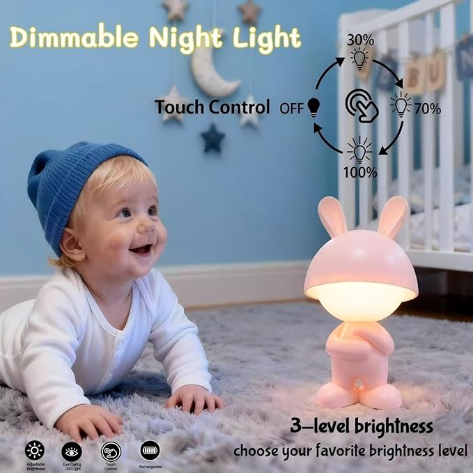 ShonlPin Night Light for Kids, Rechargeable Table Lamp, Touch Lamps for - Image 3