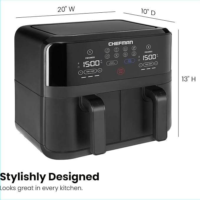 Chefman TurboFry Touch Dual Air Fryer, Maximize The Healthiest Meals - Image 8