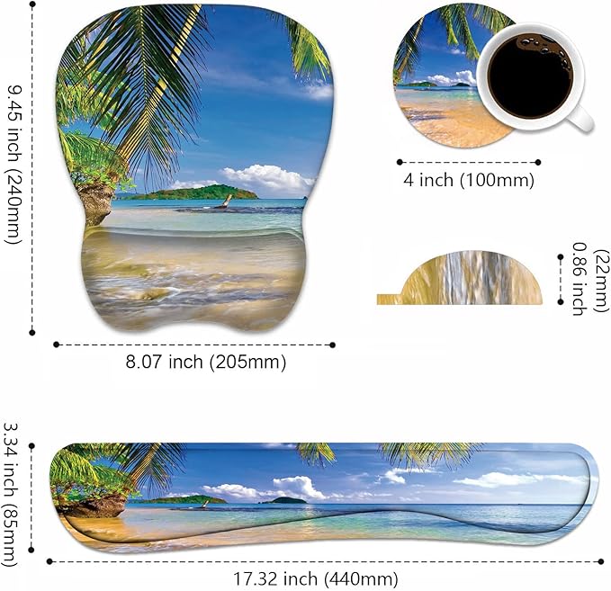 Ergonomic Mouse Pad Wrist Support and Keyboard Wrist Rest Set - Image 2