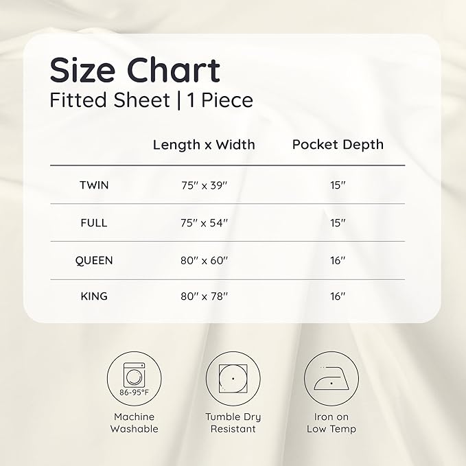 Bambaw 100% Viscose Derived from Bamboo Fitted Sheet Twin Size, Cooling Fitted - Image 8