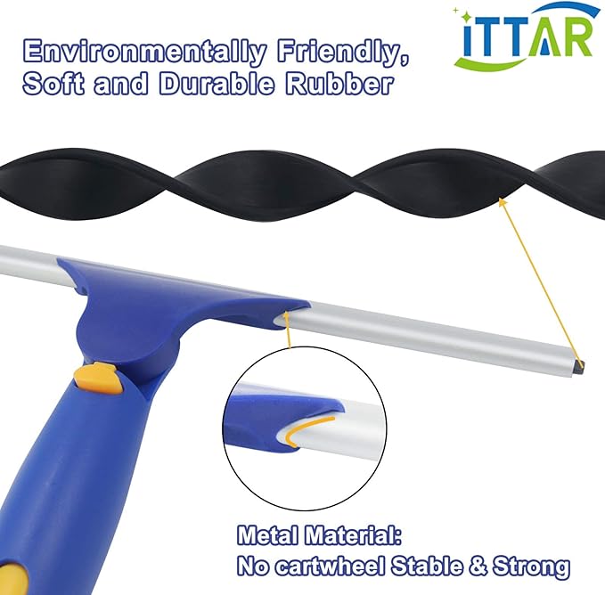 ITTAR Rotatable Window Cleaning Kit, Window Cleaner Squeegee - Image 4