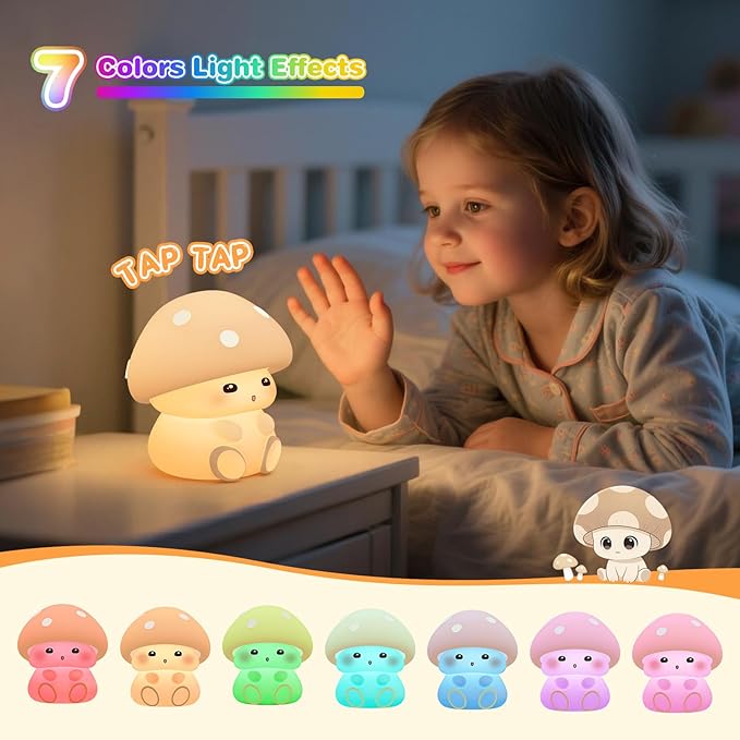 ICARER FAMILY Mushroom Night Light, Touch Control - Image 2
