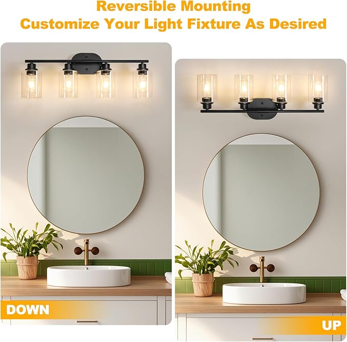 Unicozin Bathroom Light Fixtures, 4 Light Vanity Lights - Image 3