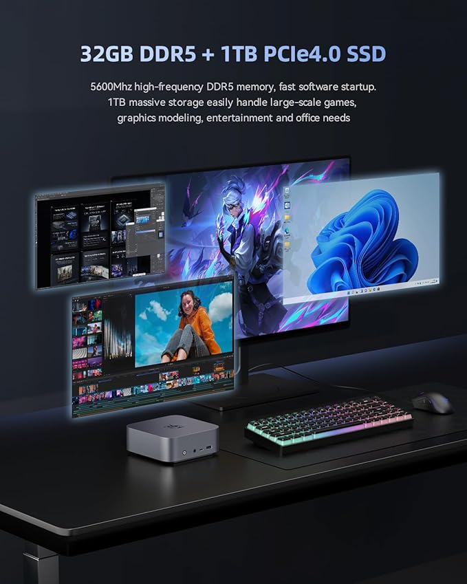 Beelink SER9 Max Mini PC AMD Ryzen 7 H 255, 32GB DDR5 RAM 1TB PCle4.0 SSD - Image 6