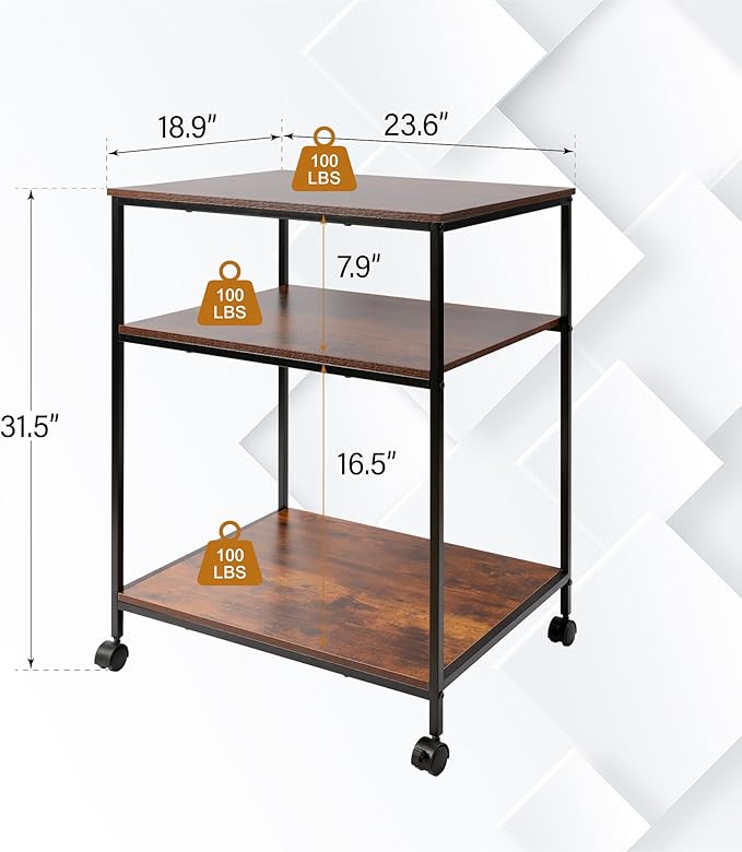EMERIT 3-Tier Printer Stand for Laser/Inkjet/All-in-One - Image 3