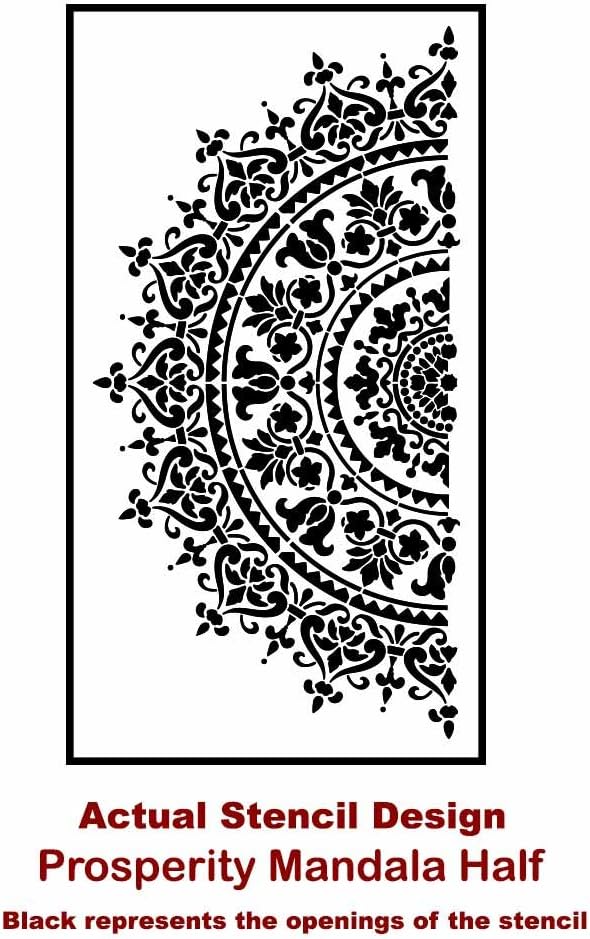36" Large Mandala Stencil - Reusable Prosperity Mandala Stencil for Painting Walls, Wood, Furniture - DIY Art for Home Decor - Cutting Edge Stencils