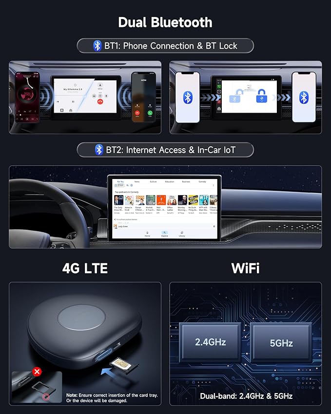 ATOTOMOVE Wireless CarPlay Magic AI Box, Upgraded CB6C Video Streaming Plug & - Image 6