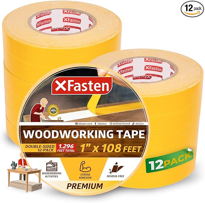 XFasten Bulk Double Sided Woodworking Tape 1-inch 1, 296-Feet Total by XFasten