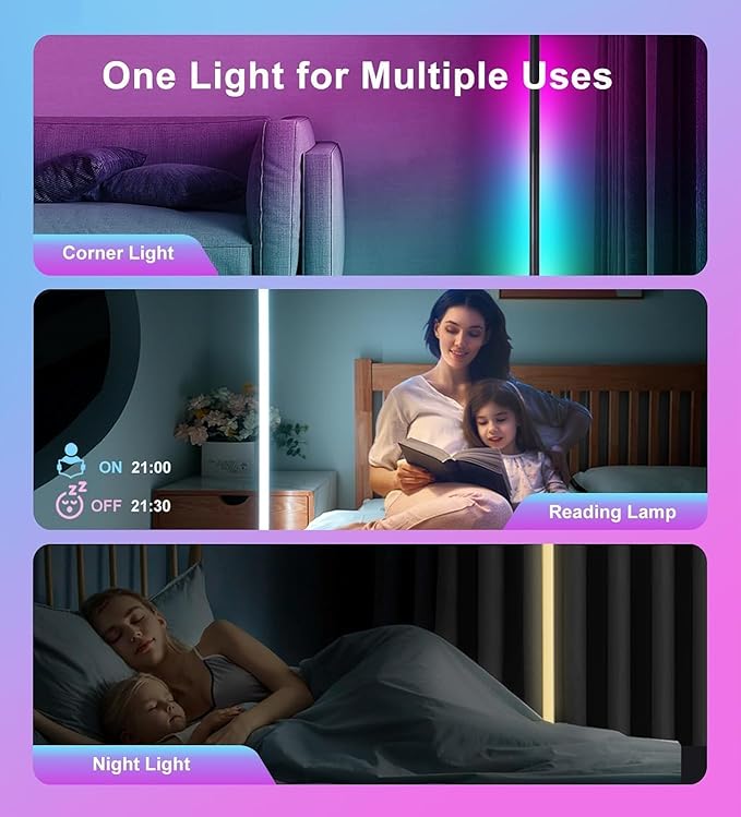 Bcmsda RGB LED Floor Lamp, RGB LED Corner Lamp - Image 7