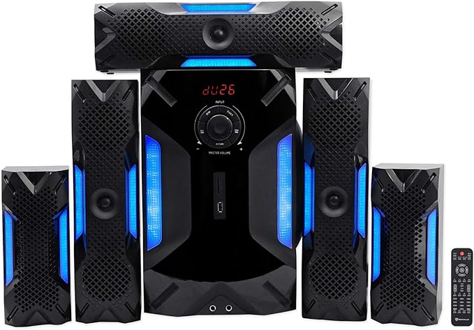 Rockville HTS56 1000W 5.1 Channel Home Theater System, LED Light Effects - Image 2