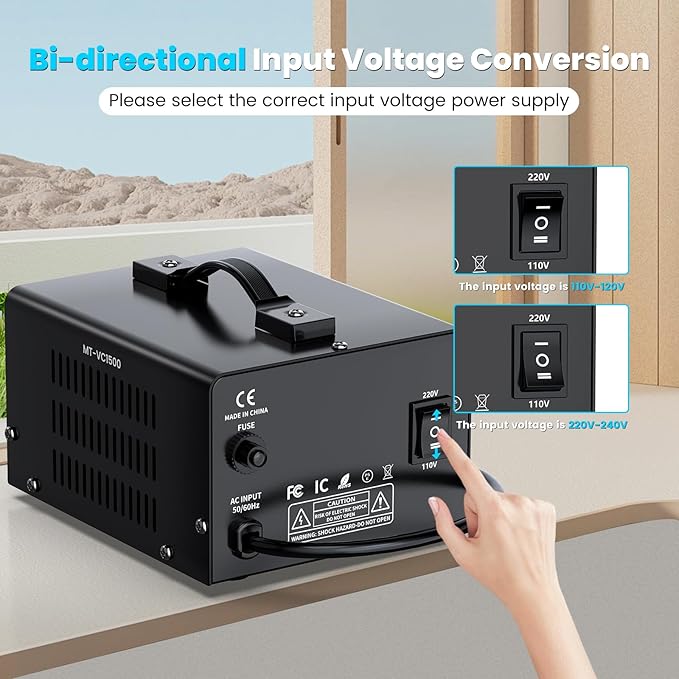1500W Voltage Converter Transformer Step Up/Down Converter 110/120 Volt - Image 3