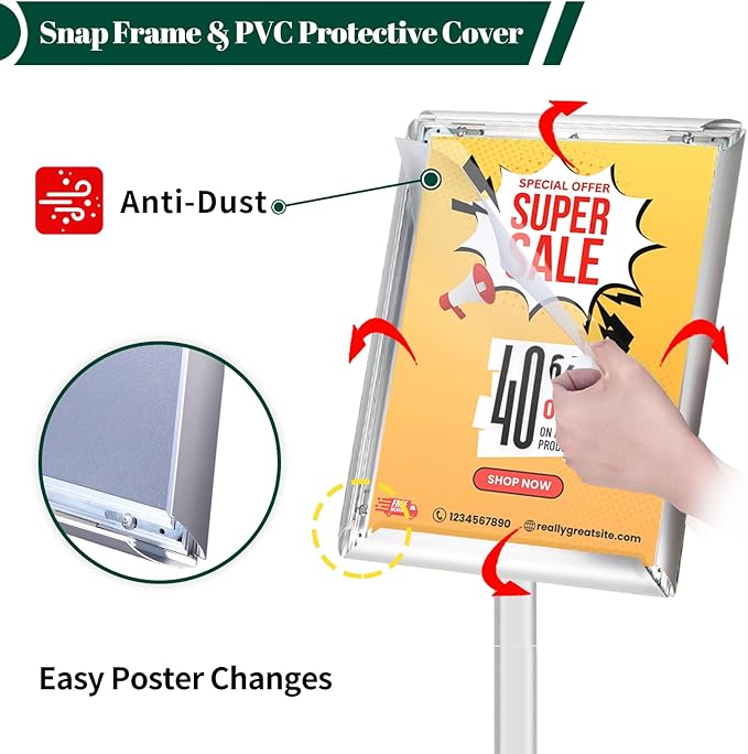 Mutualsign 3Pcs Heavy Duty Pedestal Sign Holder - Image 2