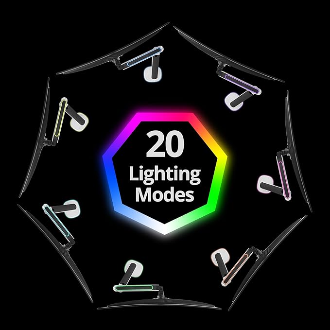 AVLT Single 27”-45” RGB Gaming Monitor Arm Desk Mount Built-in 20 Lighting - Image 7