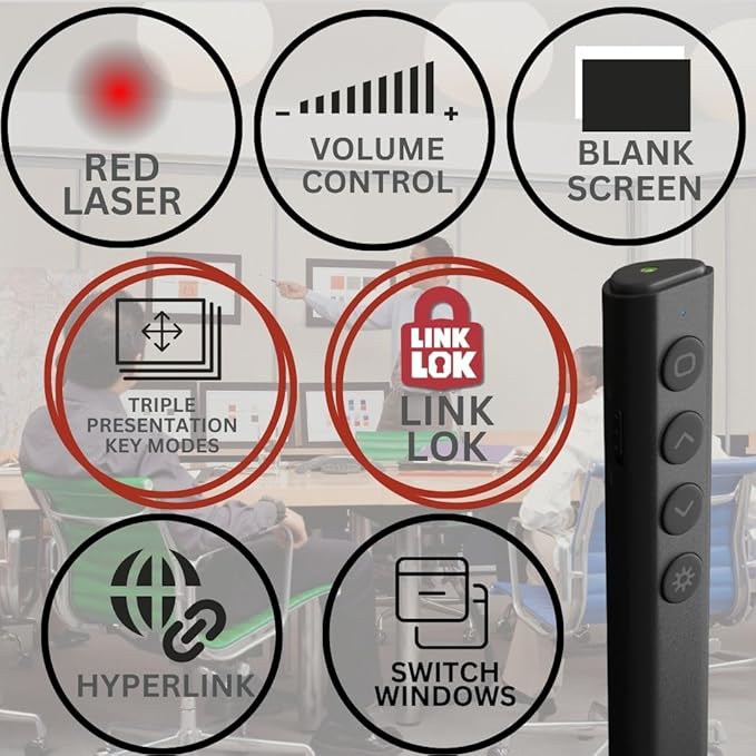 Red Star Tec PR-819V Presentation Clicker- Wireless Presenter PowerPoint Clicker - Image 2