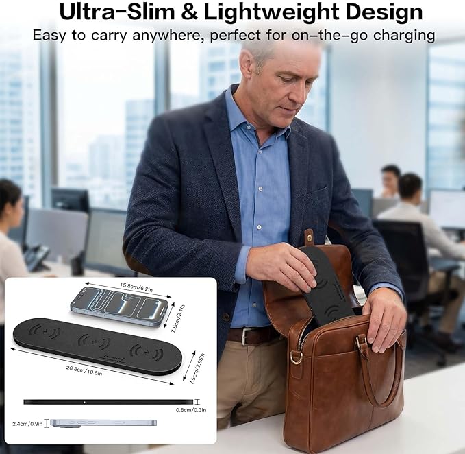 ZealSound Wireless Charging Pad, Triple Wireless Charger Pad Multiple Devices - Image 8