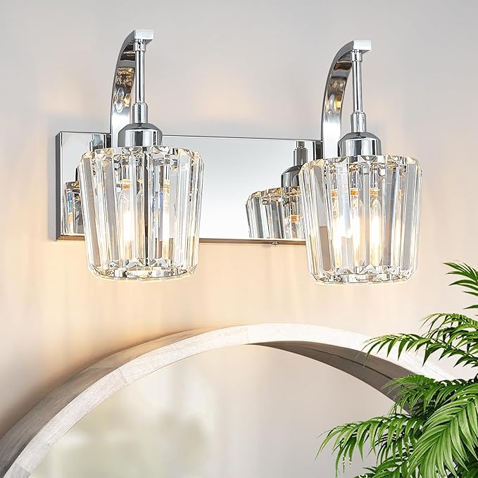 FDPBY Modern Bathroom Vanity Light, 2-Light Chrome Wall Sconce by FDPBY