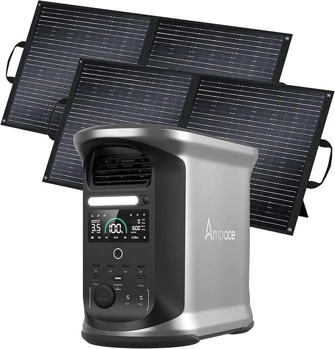 AMPACE 2400W Solar Power Station by EnerVikSolargeneratorforhomeuse