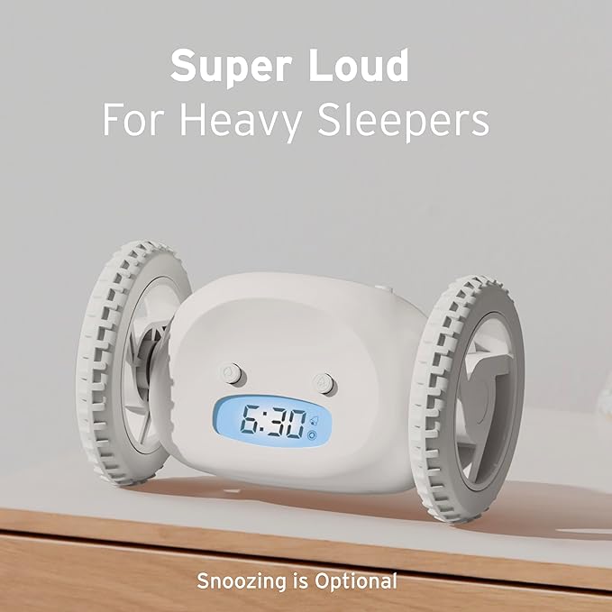 CLOCKY Extra Loud Alarm Clock for Heavy Sleepers on Wheels Rolls Runs Away - Image 6