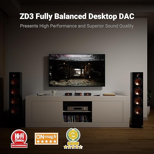 Fosi Audio ZD3 Desktop DAC Preamp, Fully Balanced Digital to Analog Audio - Image 2