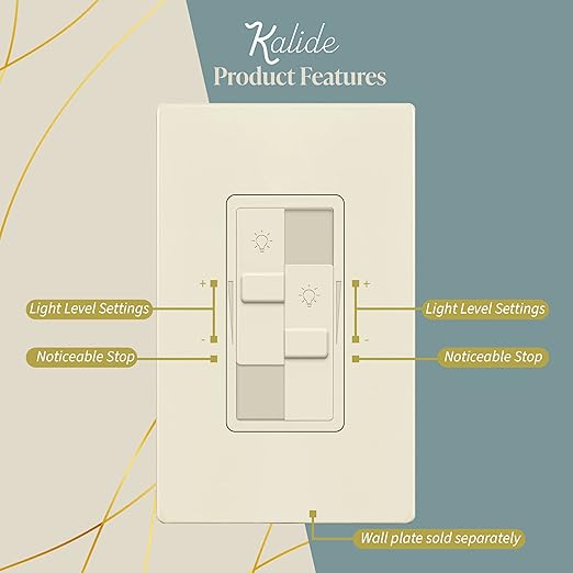 TOPGREENER Kalide Dual Load Dimmer Light Switch, Double LED Dimmer Switch - Image 4