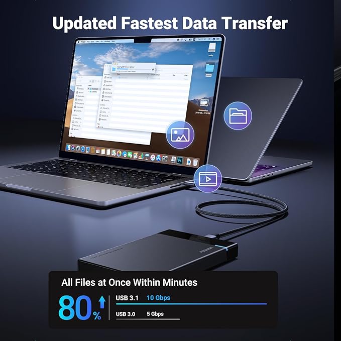 UGREEN 10 Gbps Micro B to USB C Hard Drive Cables, 10FT USB C to Micro B - Image 3