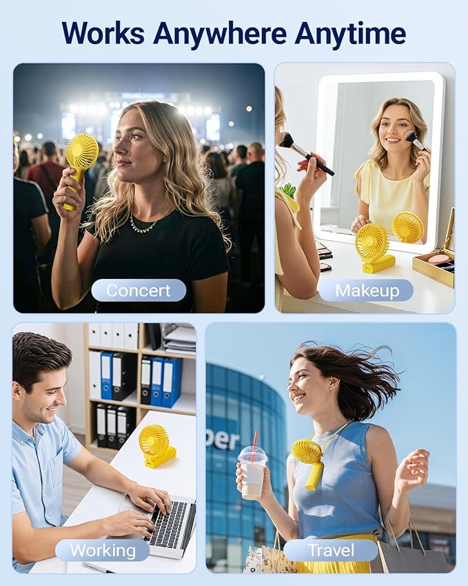 SWEETFULL Handheld Portable Fan, 5000mAh Rechargeable Battery, 6 Speed Wind - Image 5