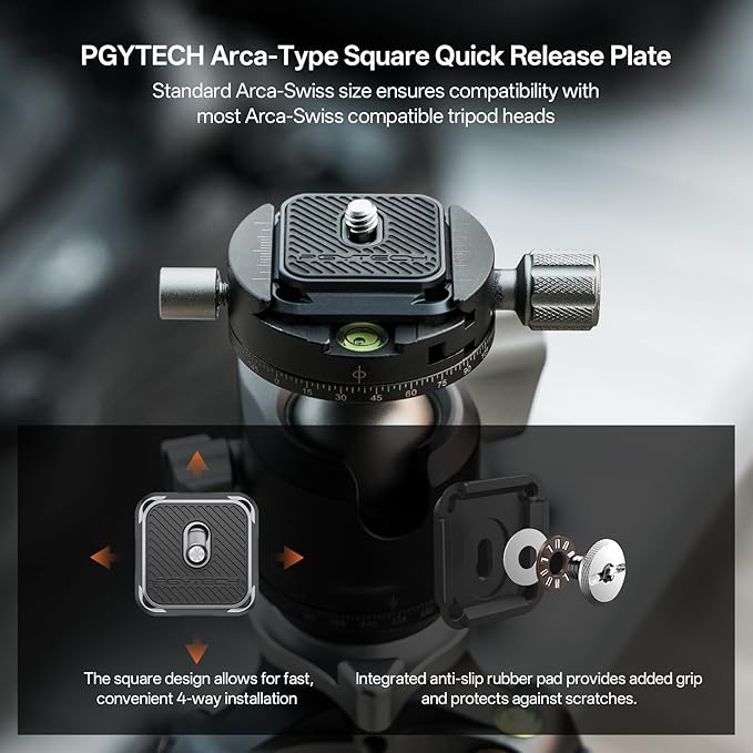 PGYTECH Quick Release Plate & Clamp V2, Arca Swiss Plate Camera Mount Adapter - Image 4
