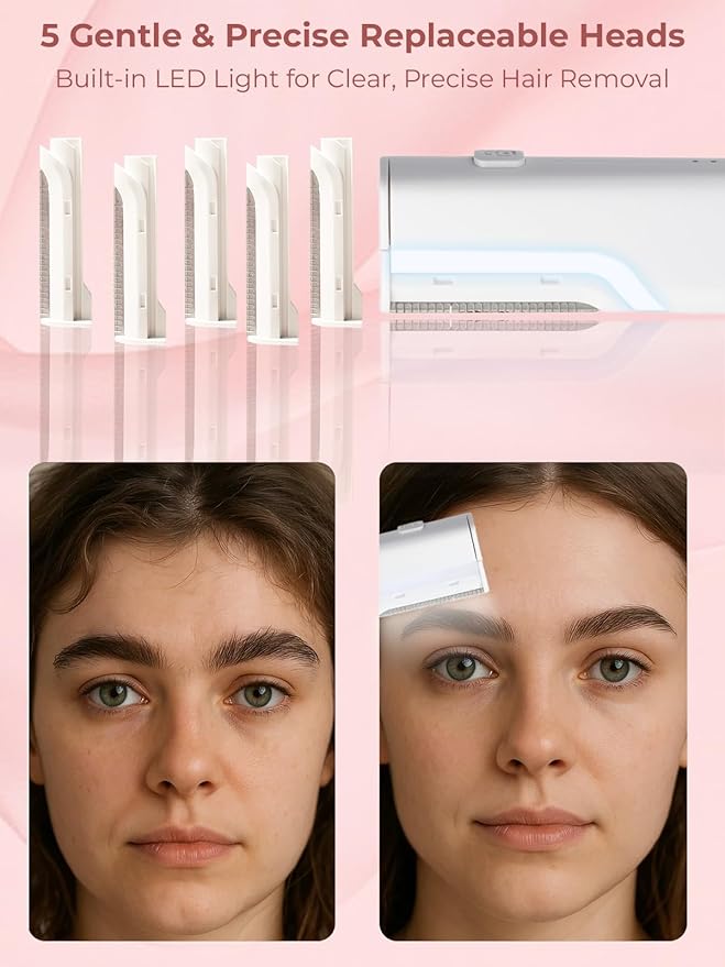 Dermaplane Facial Razor for Women – Electric 3-Speed Sonic Face Hair Removal - Image 5