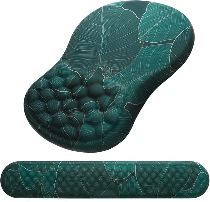 Mouse Pad Wrist Support, Laokiiy 2 in1 Keyboard Wrist Rest+ Ergonomic Mouse Pad by Laokiiy