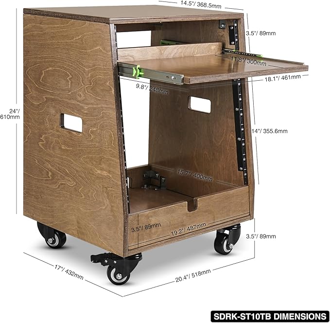 Sound Town DIY Slanted 10U Studio Rack, - Image 5