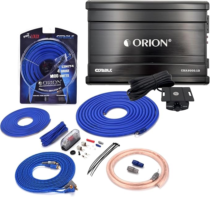 ORION CBA2000.1D Amp 2000W Max Amplifier + COKIT4 4GA Wiring Kit Combo by ORIONCARAUDIO
