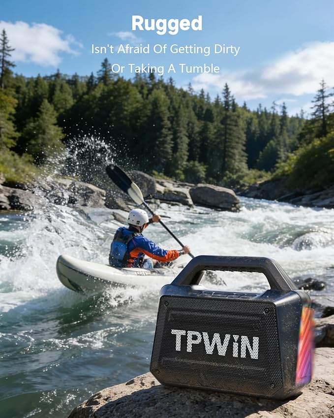 TPWIN Bluetooth Speaker - 80W Loud Rugged Outdoor Speakers - Image 4