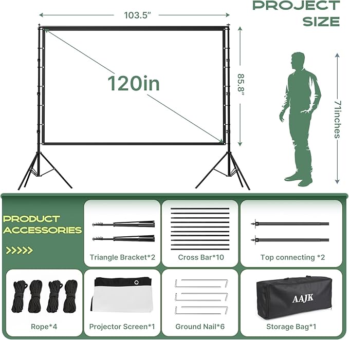 AAJK 120in Projector Screen - Image 4