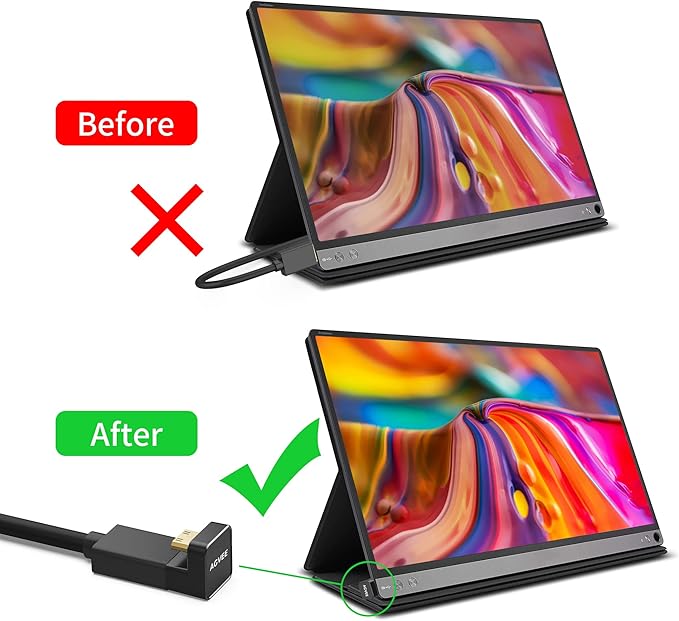 AGVEE 1 Pack 180 Degree Angled Mini HDMI Male to HDMI Female Adapter, U-Shaped - Image 2